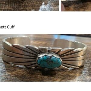 SOLD.  Ray Bennett Signed Turquoise Cuff
